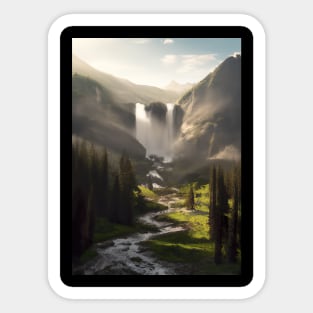 Waterfall in Nature Sticker